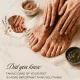 Exfoliating hands and feet in a foot care routine with manicured nails inset.